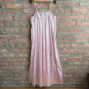Vintage Val Mode Pink Lace Babydoll Maxi Dress